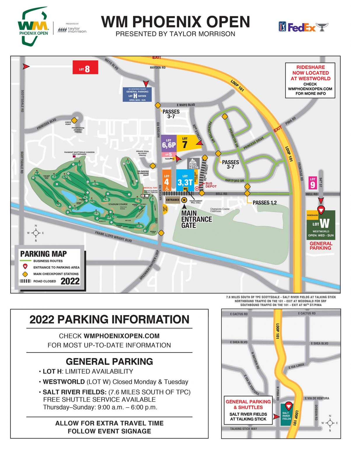 PARKING & DIRECTIONS Official Website of the WM Phoenix Open