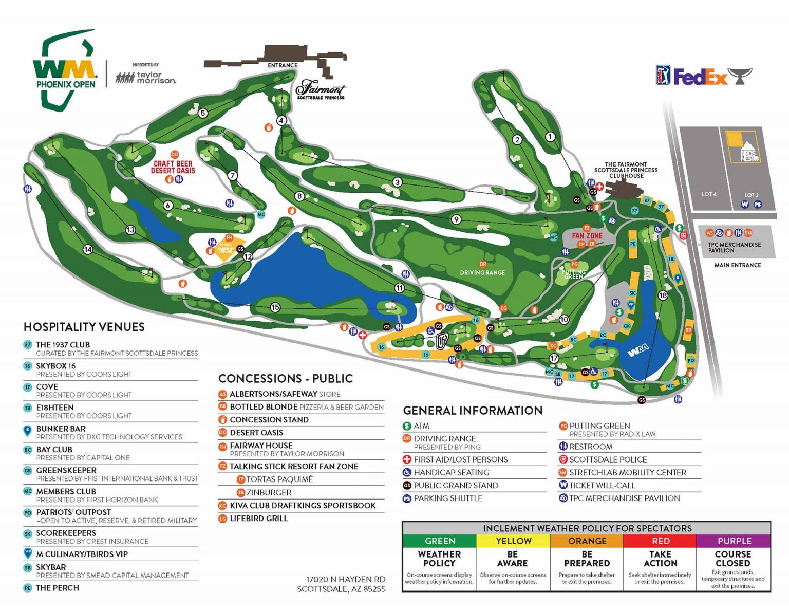 Map Official Website of the WM Phoenix Open