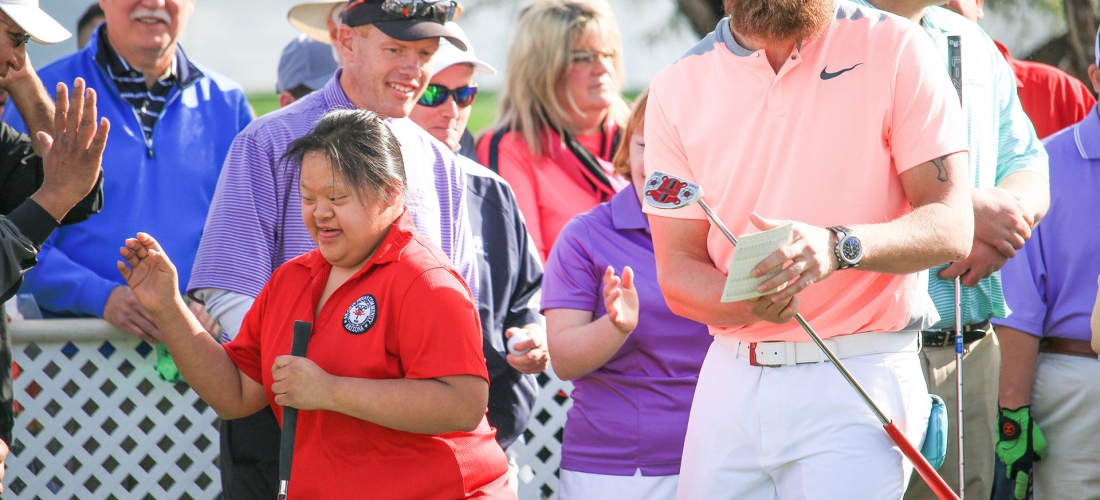 Archie Bradley at the San Tan Ford Special Olympics Putting Challenge