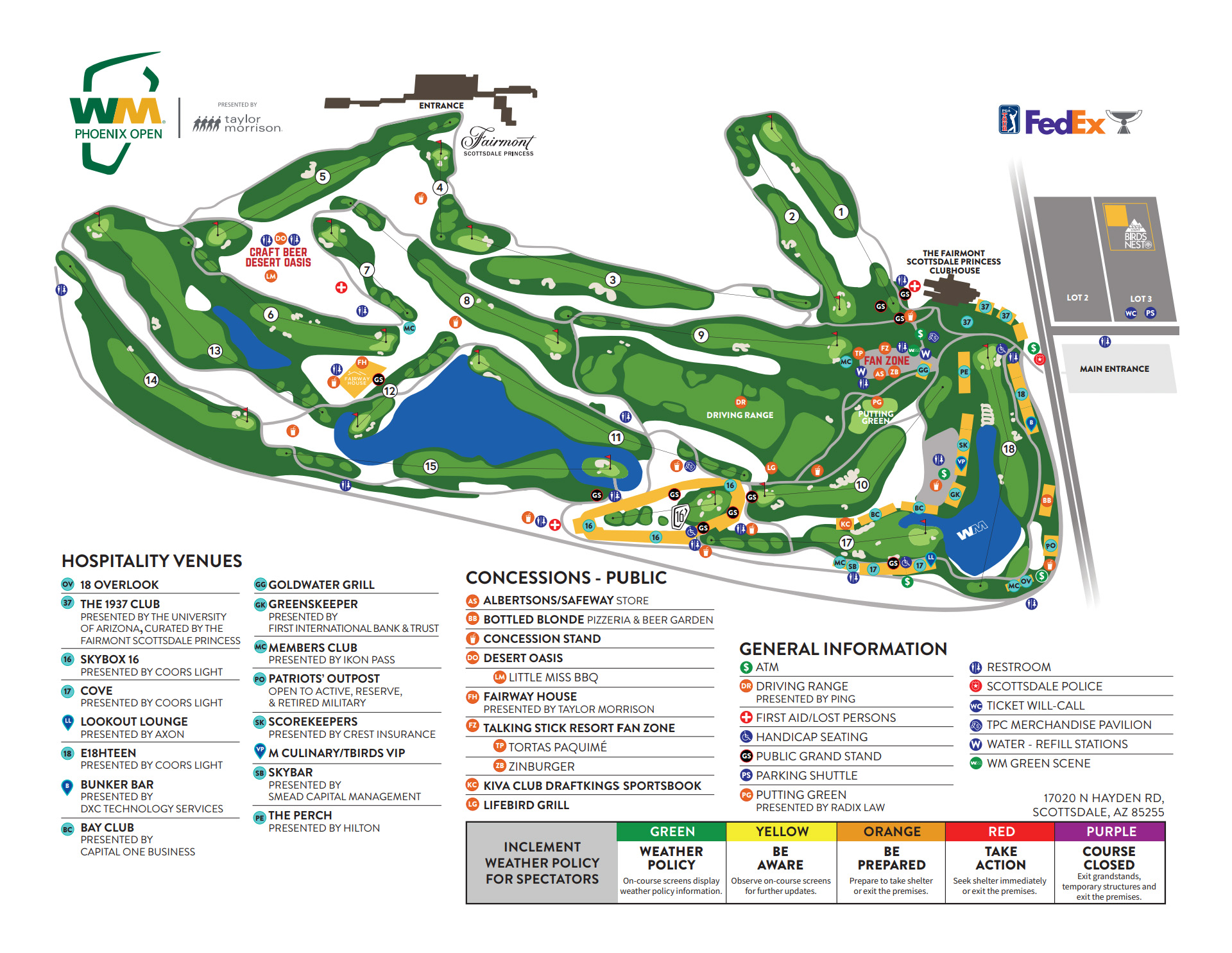 PARKING EVENT MAP Official Website Of The WM Phoenix Open   Course Map 1.24.23 